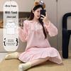 Cloud Cotton Sleep Dress: Long Sleeve Pink Pajamas for Girls - Spring/Autumn 2025