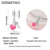 Original Copper Charms Luxury Pink Heart Key Pendant Beads Fit Bracelet Diy Women Making Delicate Gift