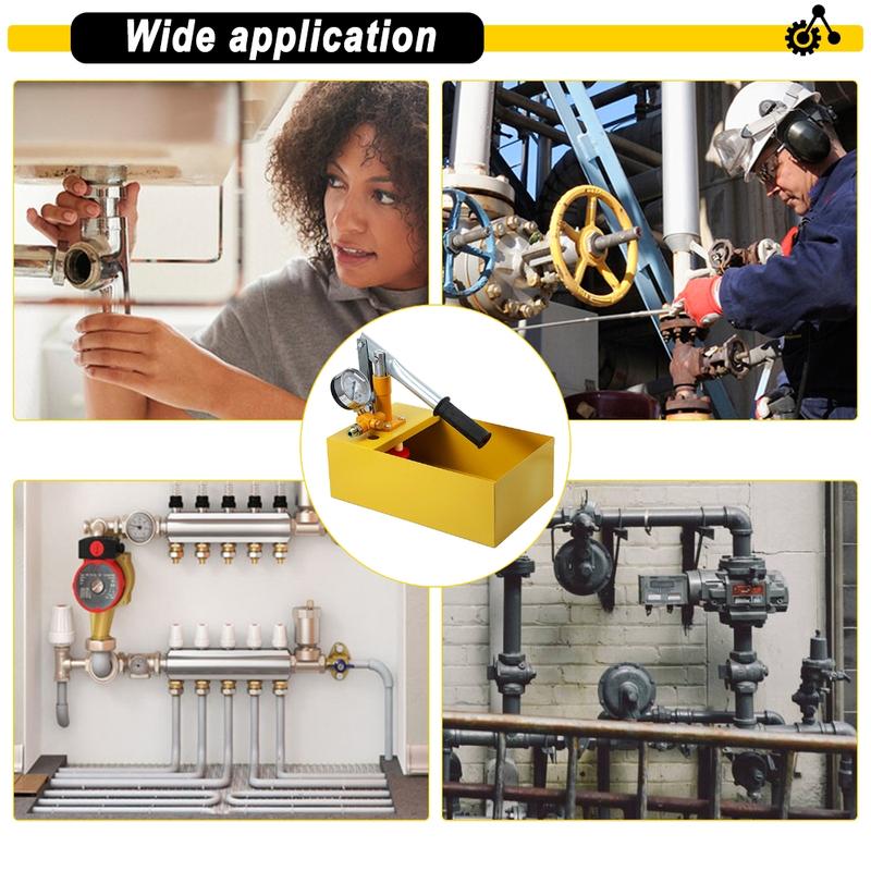 16Bar Manual Hydraulic Pressure Test Pump with 1/4" 1/2" Connection 5L Water Pressure Tester Pump Water Pipe Installation Tool