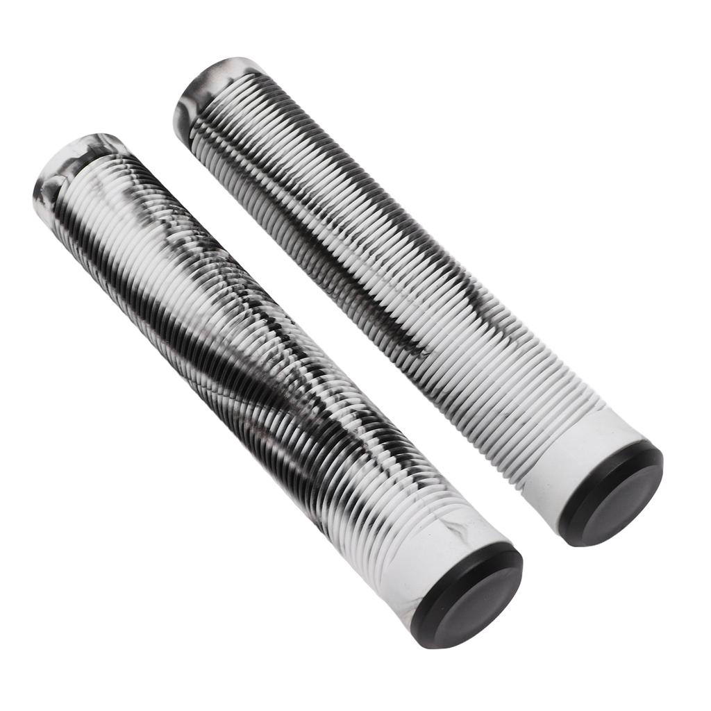 1 Para 16cm Chwyty Kierownicy Rowerowej Miękka Guma TPE Antypoślizgowe Chwyty Kierownicy do Roweru z Ostrym Kołem Szary