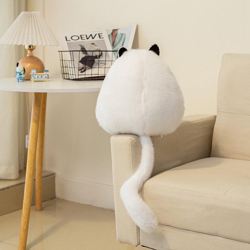 Vit Persisk Katt Gosedjur 28cm Söt Helande Gosedjurskudde för Barn & Vuxna, Mjuk PP Bomullsfyllning