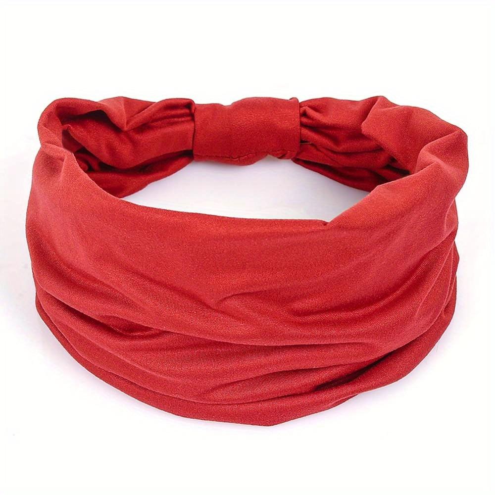 

1pc Non-Slip Comfort Wide Headbands for Sports & Stylish Women: Durable, Elastic Knit 1pc червоний