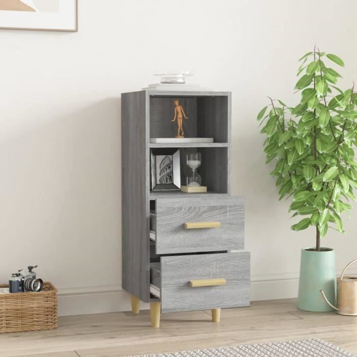 817415 vidaXL Buffet Sonoma Grey 34.5x34x90 Cm Engineered Wood