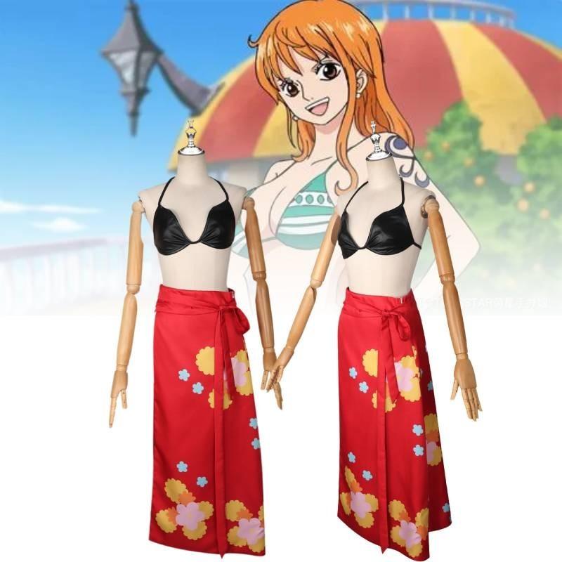 Piece One Theme Cartoon Character Nami Womens Performance Costume Cosplay Set