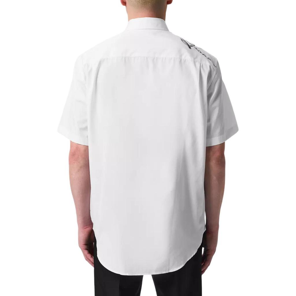 Burberry Shirts Men's White Lapel Moderate Straight Fit 80890801