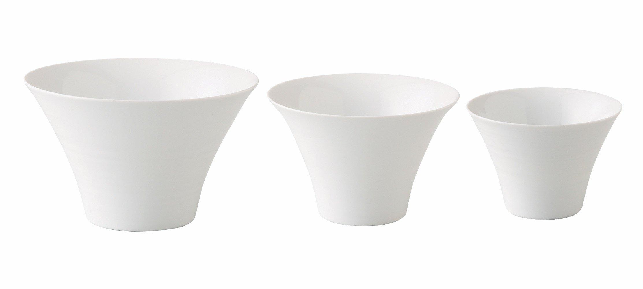

Hasami ware white trio bowl 23-01