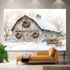 Christmas Snow Barn Fabric Decoration Background Winter Photography Backdrop Decorations For Photo Studio Photo Booth Christams Party