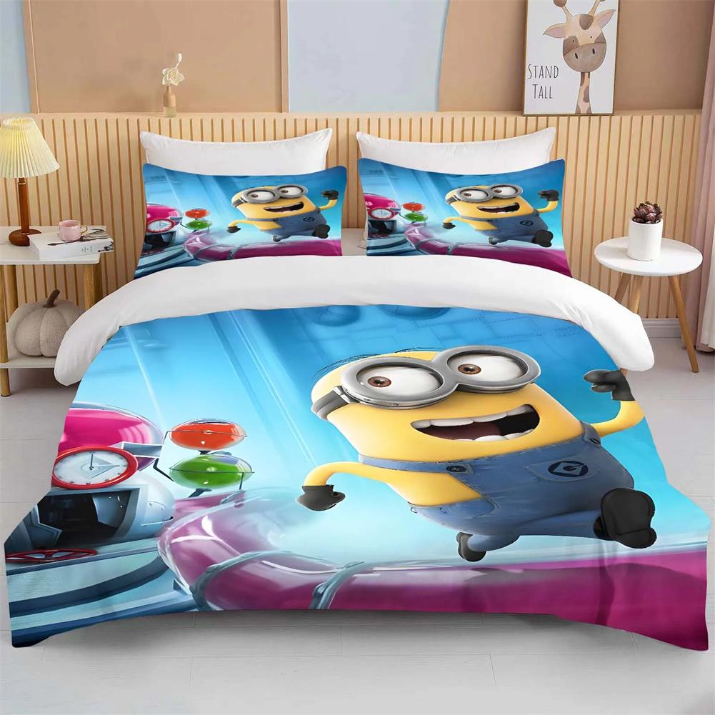 3D Yellow People Duvet Cover Pillowcase Bedding Bedroom Decor Children Gift Adult Single Double Bed Large Sizezip Duvet Cover