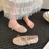 Małe wróżkowe koronkowe siateczkowe pojedyncze buty damskie lato wersja koreańska wygodne słodkie buty Doudou na jeden pedał płytkie buty Mary Jane