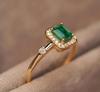 Classic Ring for Women's Inlaid Emerald Zircon Ring Can Be Folded Wear Jewelry Party Jewelry Wedding Bride Ring Couples Ring