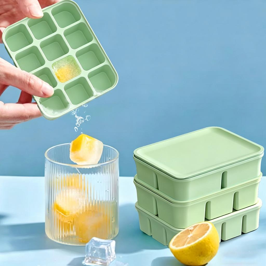 3Pcs Silicone Baby Food Freezer Tray With Lid, Ice Cube Mold For Homemade Fruit Vegetable Puree Snack Storage