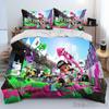 S-Splatoon Game Gamer Cartoon Duvet Cover Set HD Comforter Cover for Kids Bedding Sets Bedclothes Bedroom Decor