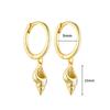 925 Silver Needle Square Pendant Hoop Earrings Vintage Gold Earrings For Women Shell Pendant Earring Fashion Jewelry Accessories