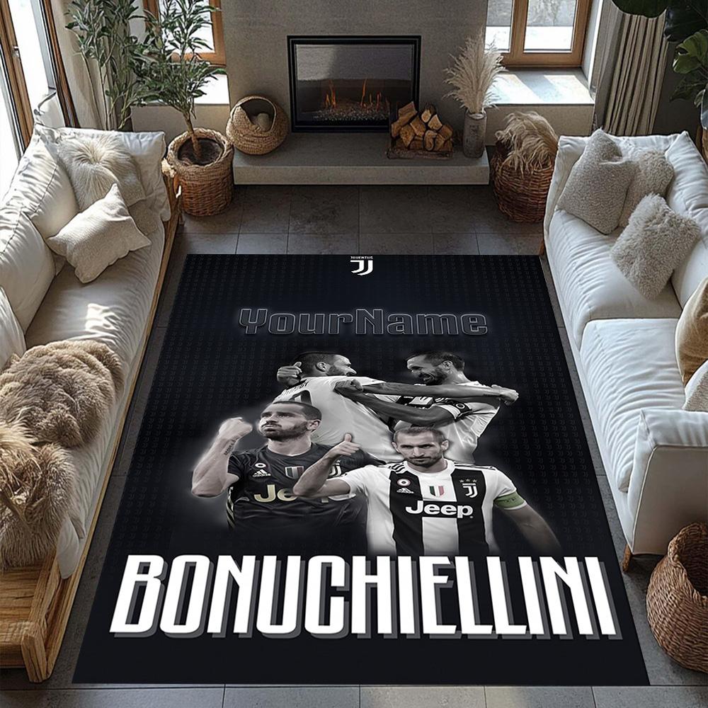 Juventus Customizable Name Floor Rug Office Rug Suitable for Bedrooms Hallway Dining Room Foyer Antislip Carpet Decorate Offices Spiritual Gift