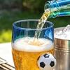 Soccer Beer Glass, 420ml Capacity Craft Beer Pint Mug with Football Decor, Pub Drinking Cup for Party Home Bar