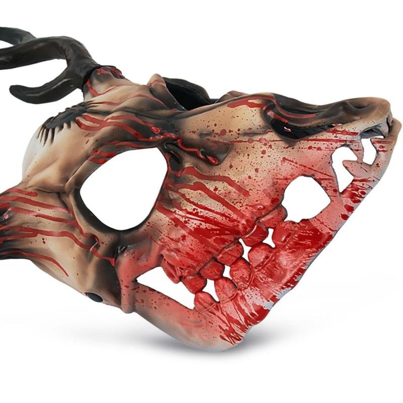 Reindeer Mask Full Face Mask Masquerade Mask Antler Mask Deer Head Mask Halloween Party Mask Carnivals Mask
