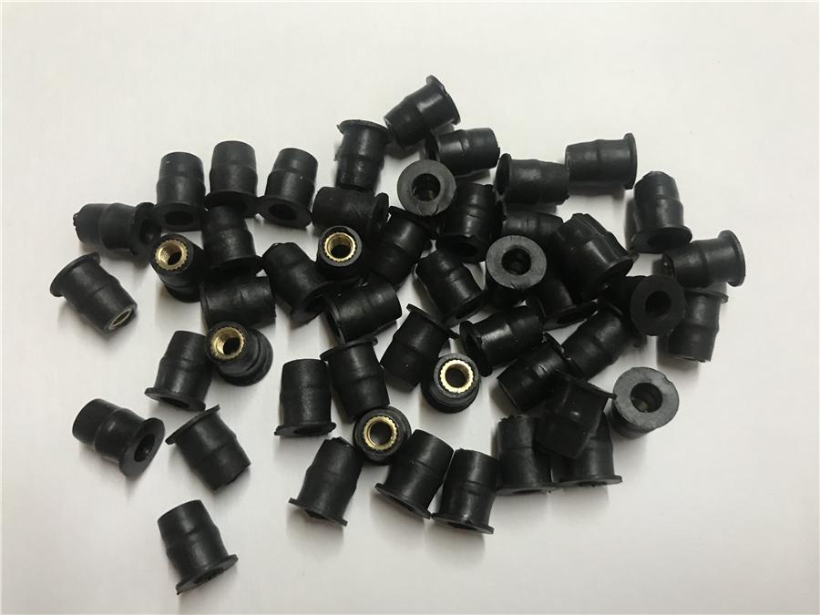 M5 Rubber WellNut 5mm Metric Motorcycle Windscreen Well Nut Wellnuts Brass NUTS 100 Pcs