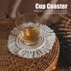 Nordic Style Hand Knitting Cup Coaster With Tassel Heat Insulated Pad Placemat Kitchen UtensilWhite