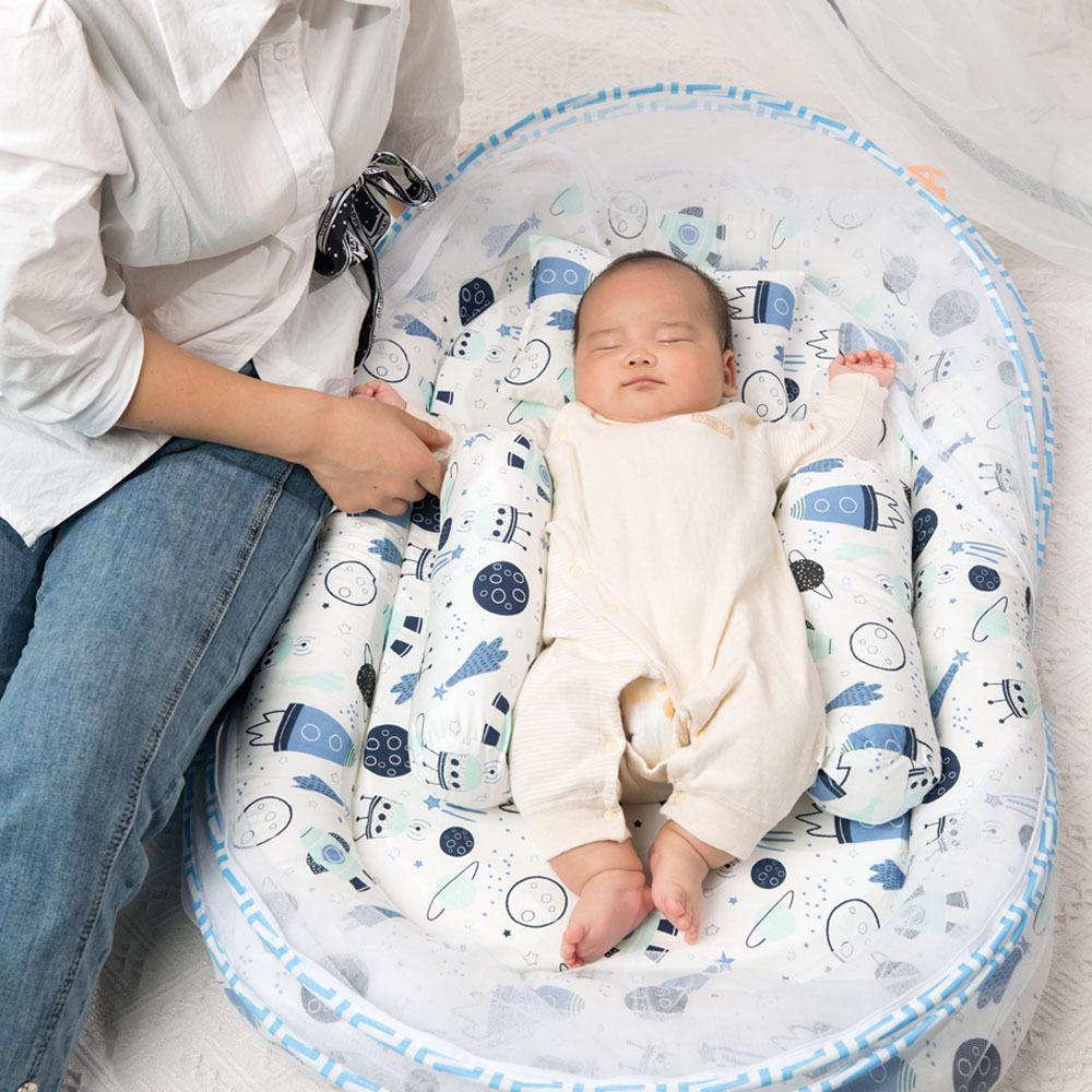 Cama Infantil Cama de Isolamento Biônico para Bebê Recém-Nascido Cama Dobrável à Prova de Mosquitos Cama Média Cama de Viagem Conveniente para Exterior Ninho Mosquito