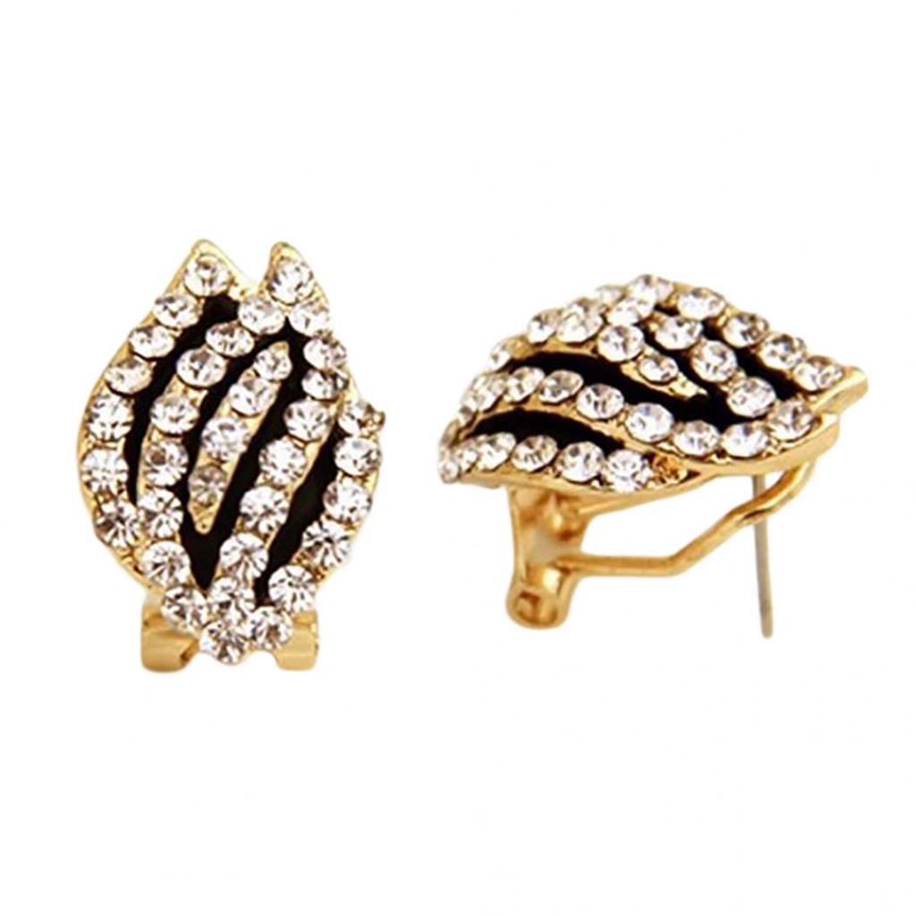 Women Party Rhinestone Jewelry Tulip Flower Ear Studs Earrings Piercing Gift