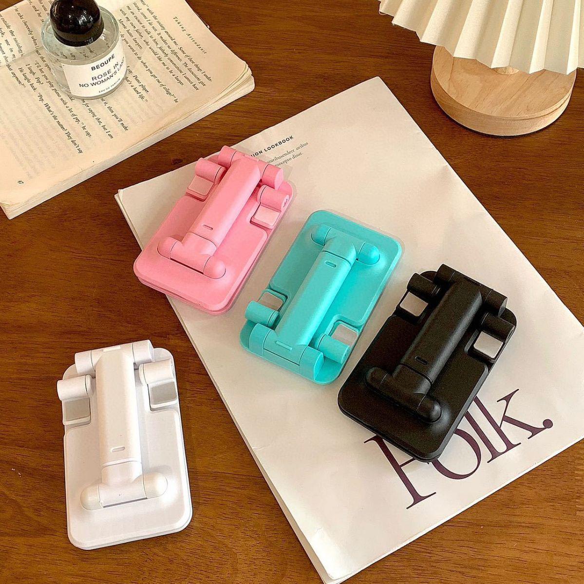 Foldable Multifunctional Phone & Tablet Holder for Desktop or Bedside Streaming and Viewing Upgraded Heavy Pearl White