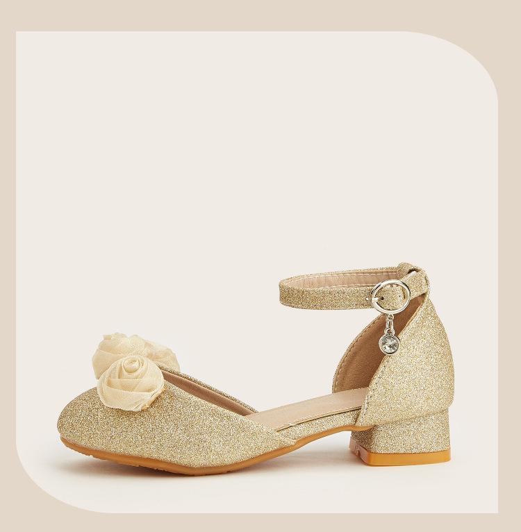 Winter 2025 Fashion High Heels for Young Girls - Versatile Hollow Flower Sandals