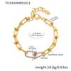 Qiong Yao U-förmiges vergoldetes Edelstahl-Schmuckset: Zirkonia Ohrringe, Halskette & Armband.