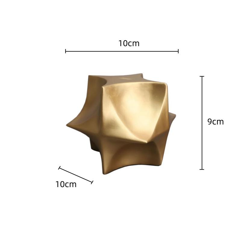 Kreative Harz Geometrische Dekorationen Geometrisches Gold Quadrat Goldener Stern Dekorative Figuren Hausdekoration Zubehör