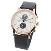 Salvatore Marra Unisex Watch, Simple, Slim, Analog Quartz Movement, Chronograph Movement for Men and Women, Leather Strap, Pink Gold and White (PGWH).