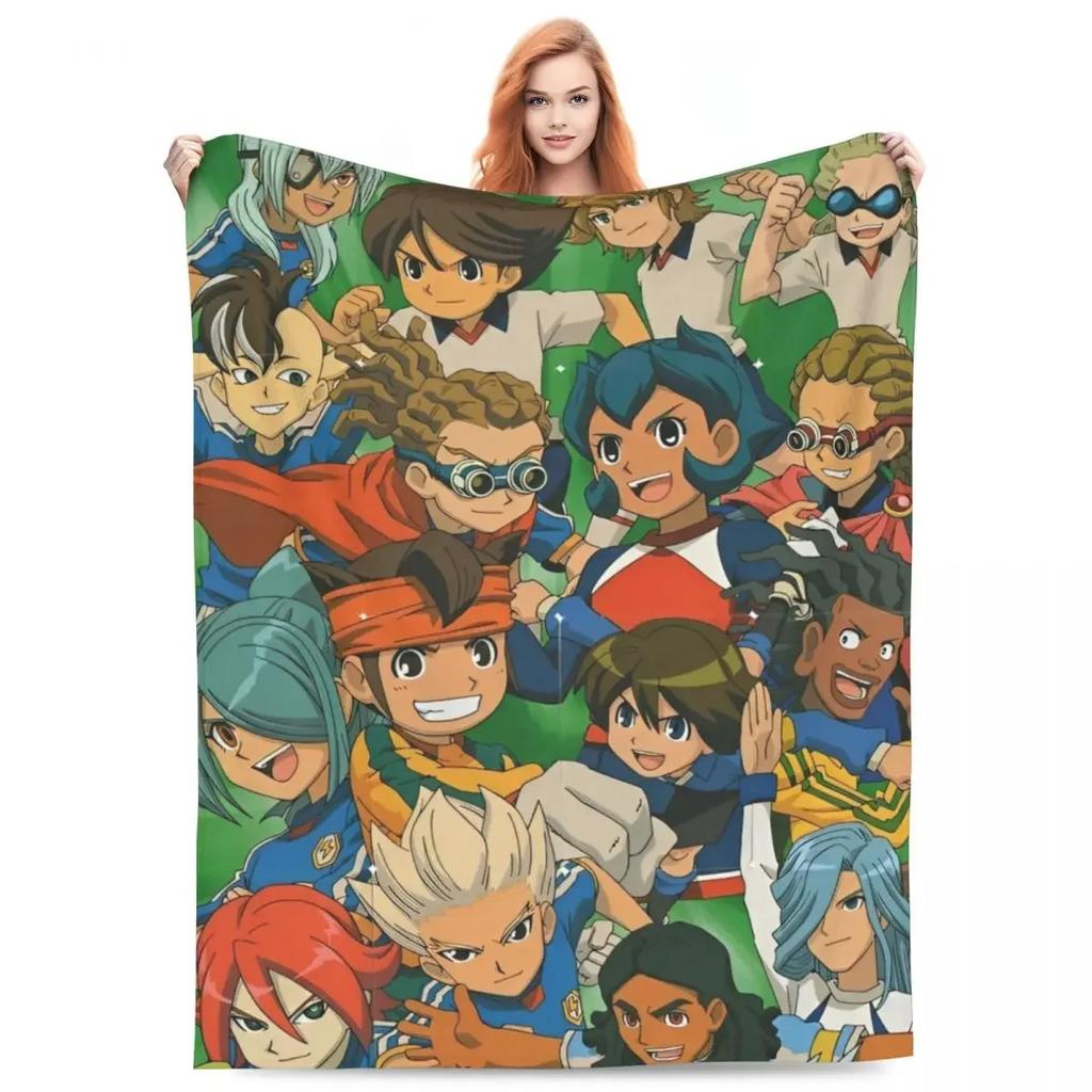 Inazuma Eleven Decken Flanell Textil Dekoration Videospiel Sportspiel Atmungsaktiv Weich Überwurfdecken für Zuhause Reise Steppdecke