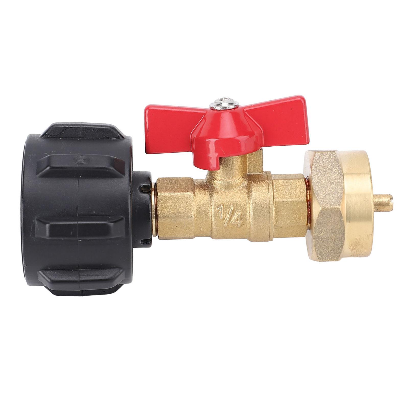 

QCC1 Tank Refill Adapter with Shut On Off Controller Ball Valve Gas Easy Filler for 1lb Cylinder