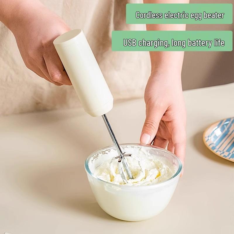 Rechargeable Stainless Steel Handheld Electric Egg Beater for Baking