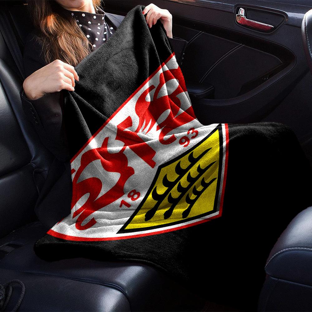 VfB Stuttgart Football Club Flannel Throw Blanket, Soft Warm Sofa Bed Cover, Soccer Fan Home Decor Gift for Living Room Bedroom