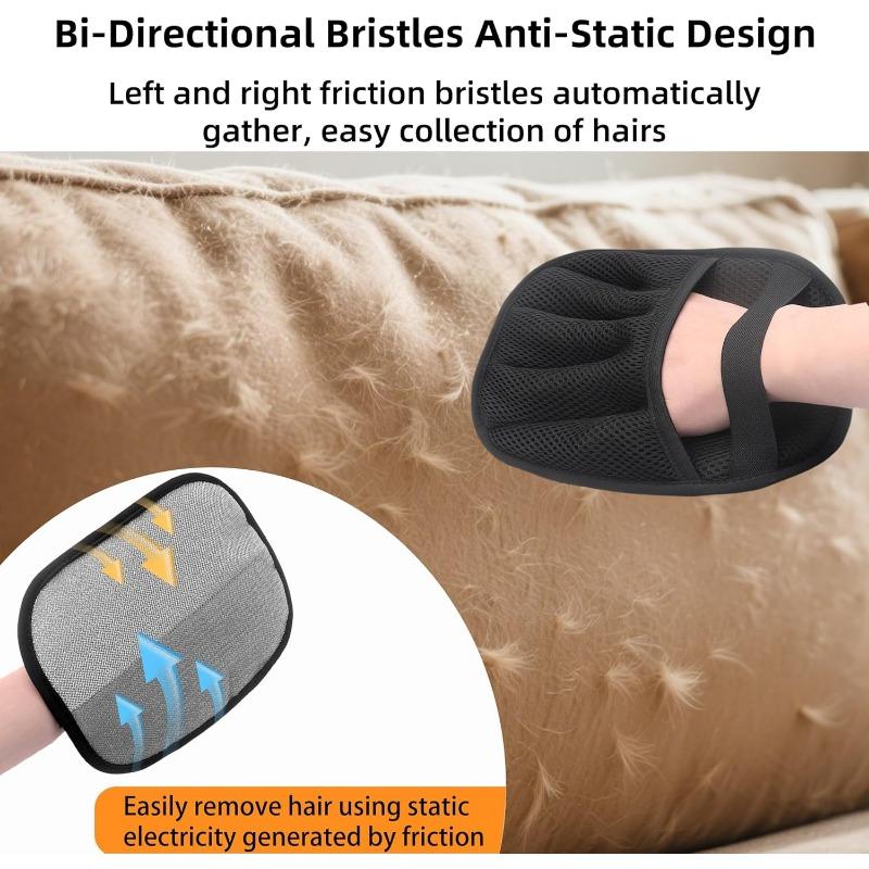 Pet Hair Remover Glove, Fur Magnetic Glove, Reusable Glove Pet Hair Removal Antistatic for Sofas Clothes Cleaning Removal (Pack of 2)