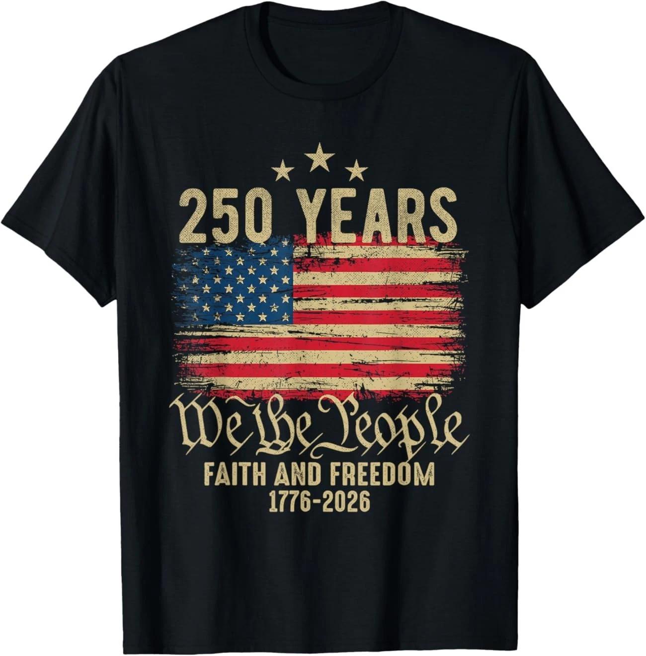American Flag 1776-2026 4th of July Patriotic Tee S разноцветный