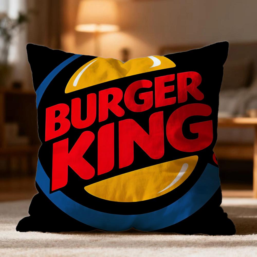 Popular BBurger Kinged Cushion Cover Soft Washable Pillow Case Multi-Scene for Couch Bed Travel Office Use