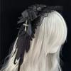 Rivet Lolita Wings Lace Headband Y2k Lolita Hair Clip Cute Ruffled Hairband  Cosplay