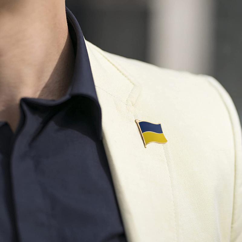 Alloy Ukrainian Flag Pins Flag Brooch Badge Travel Commemoration Show Your Support For Ukraine
