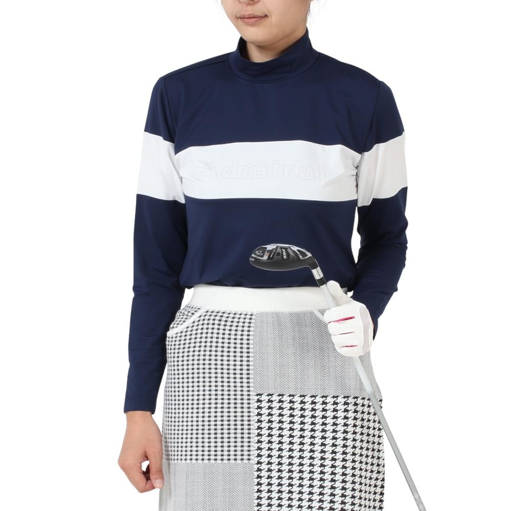

Admiral Golf ADLA459 Женская классическая флисовая рубашка с длинным рукавом и логотипом из металла, темно-синяя