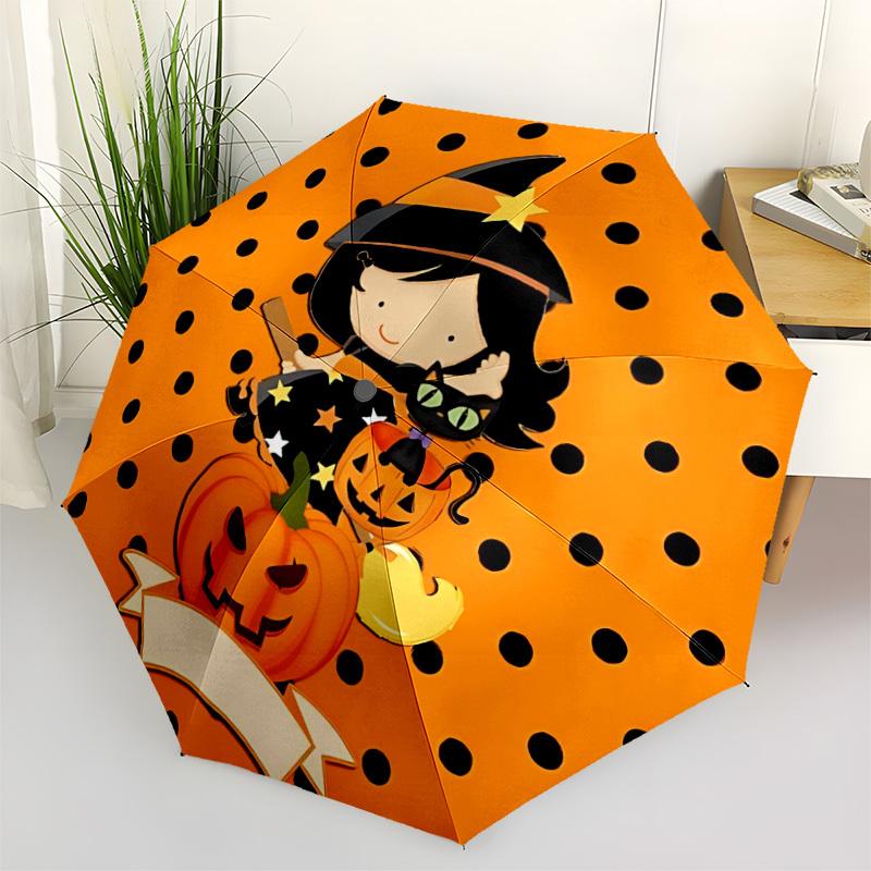 

1pc Halloween Witch Automatic Open/Close Umbrella - Portable Collapsible Umbrella with 8-Rib Stability, Fashion Lovers yy251017139
