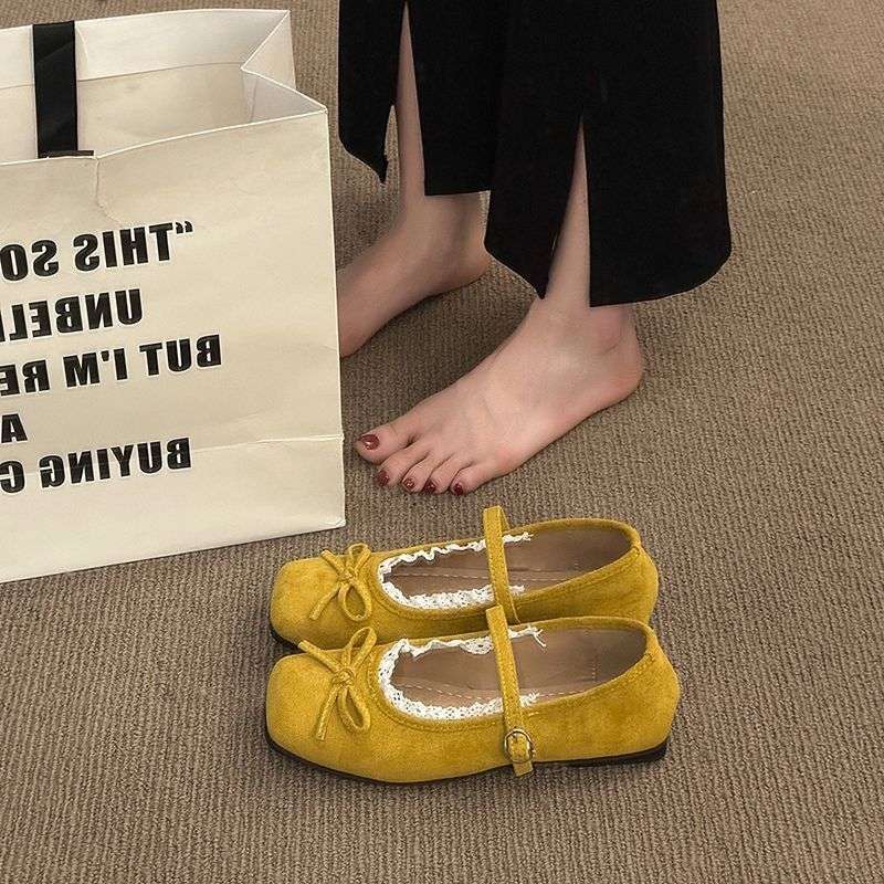 French Ballet Style Shallow Mouth Large Size Wasteland Style Dopamine Thin Bottom Ballet Style Shoes 2025 Popular Wide Feet