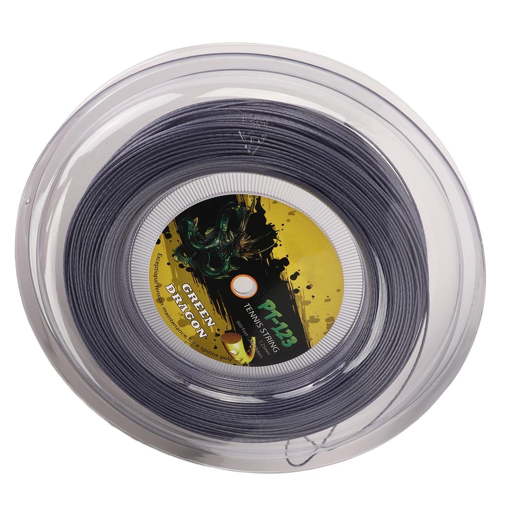 1,25 mm Tennissaite mit doppelter Rippenstruktur, schlagfest, aus Polyester, für Jugendliche, 200 m, silbergrau