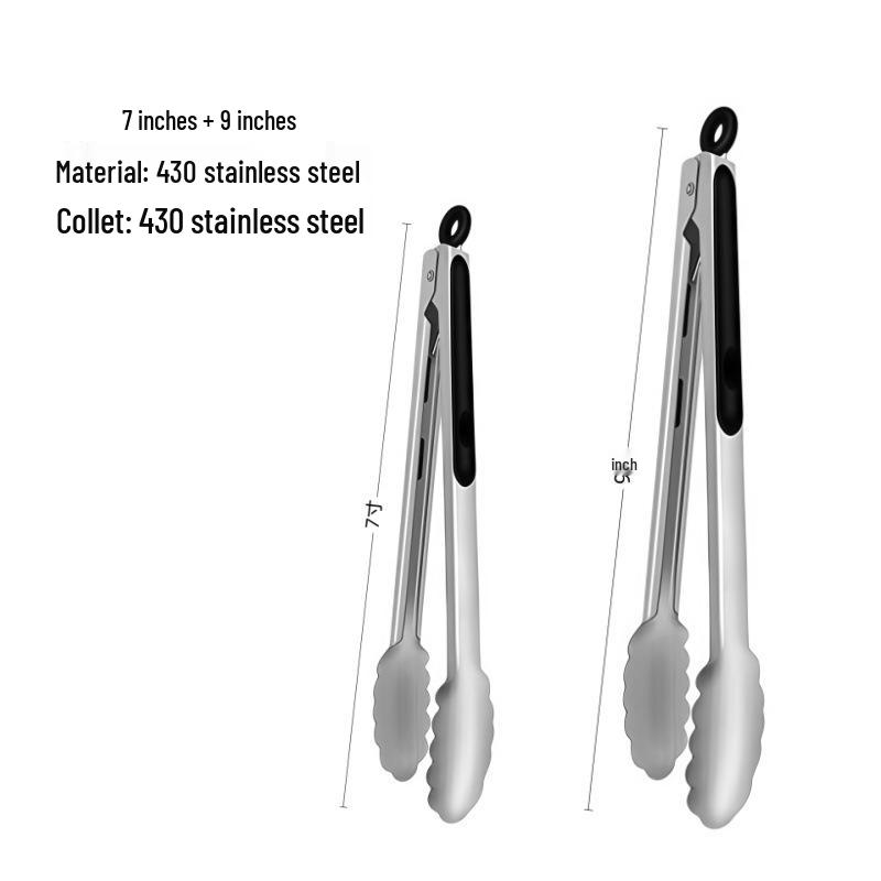 Stainless Steel Anti-Scalding BBQ and Bread Tongs