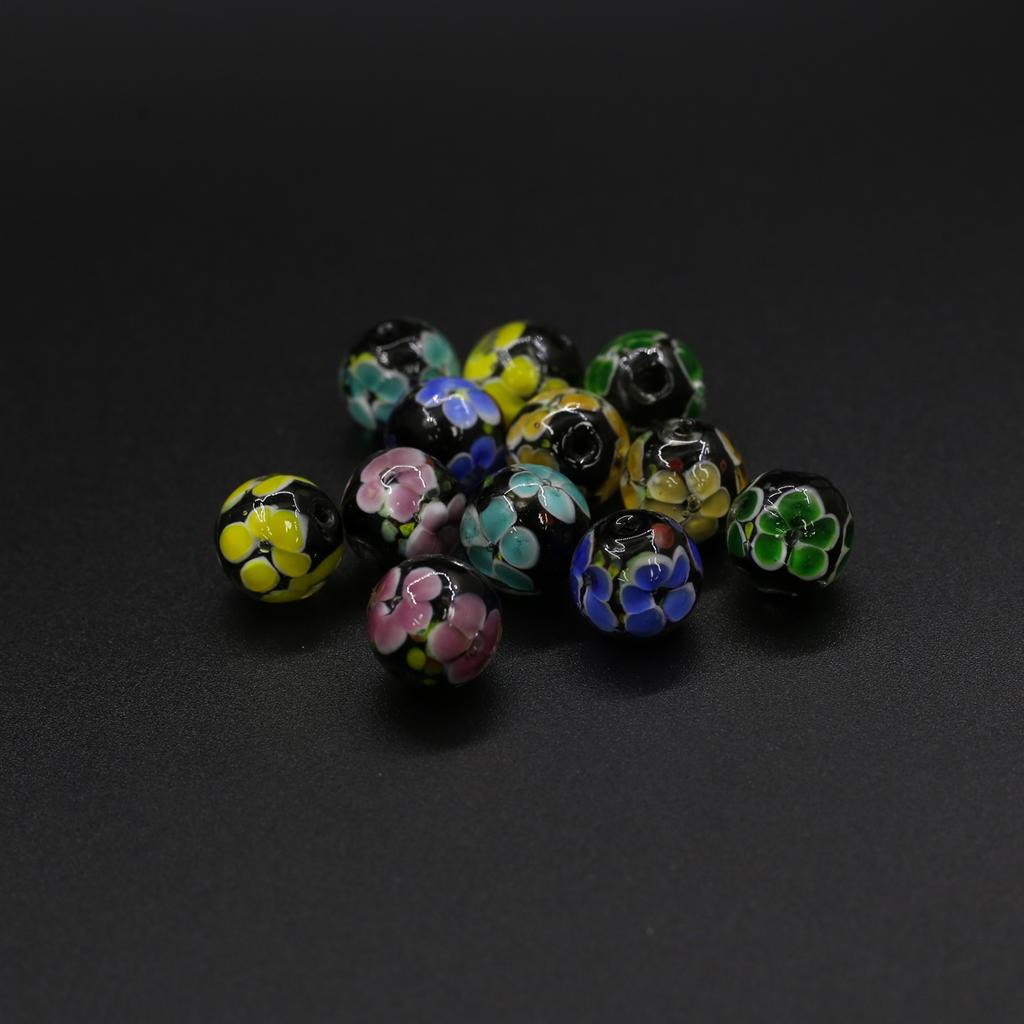 10Pcs DIY Charms Handmade Lampwork Glass Beads Pompon Isolation Beads 14mm For Jewelry Making DIY Pendants Necklace Earrings Accessory