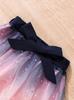 Girls' Flutter Sleeve One-Shoulder Camisole & Bow Gradient Starry Mesh Dress Set