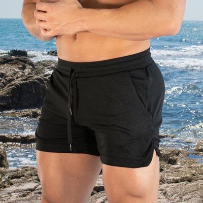 Pánske športové šortky Jednofarebný dizajn Bežný strih Ležérne šortky so šnúrkou Rýchloschnúce Fitness šortky