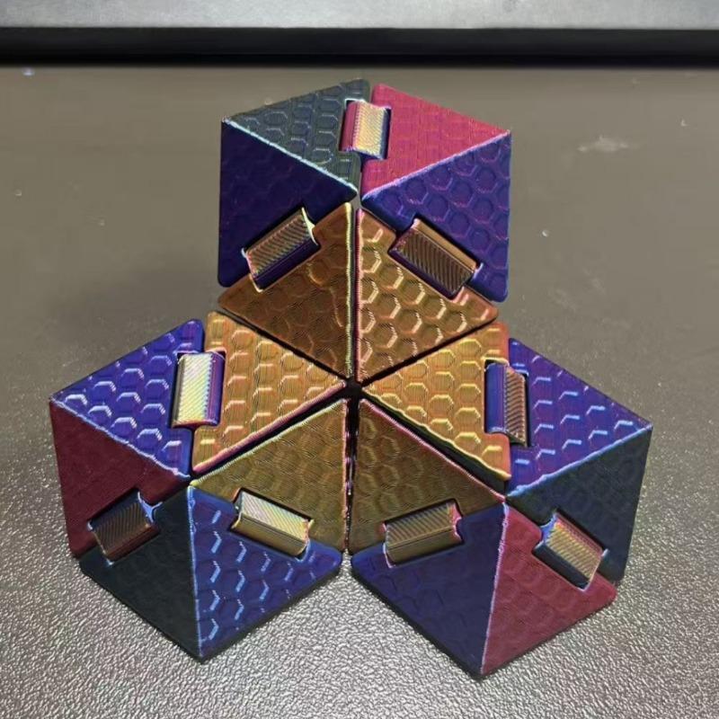 3D Printing Variety Geometric Changeable Magic Cube Anti Stress 3D Hand Flip Puzzle Cube Kids Stress Fidget Toy