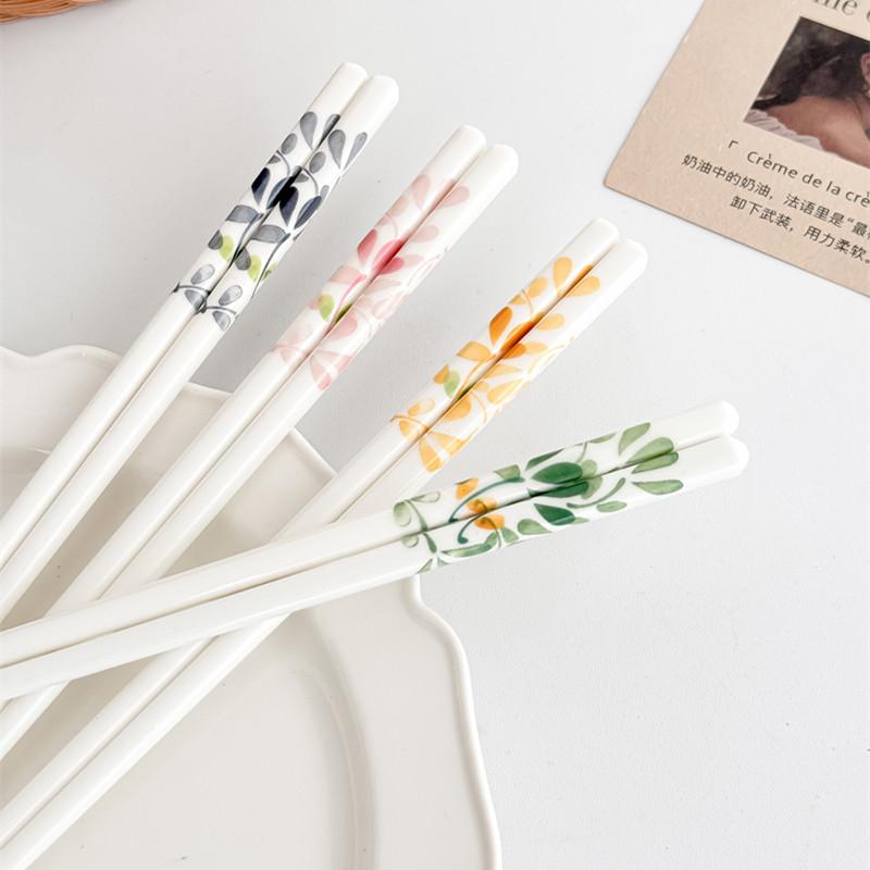 Ceramic Chopsticks Anti-slip and Anti-mildew High Temperature Resistance Home Chopstick High Appearance Level Simple Tableware