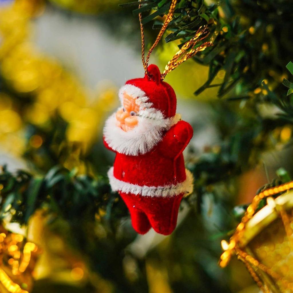 Kleine Weihnachtsmann Weihnachtsdeko Baumhängeornamente (Packung mit 6) Requisiten Weihnachtsbaumschmuckartikel für Zuhause Büro Weihnachtsgeschenke