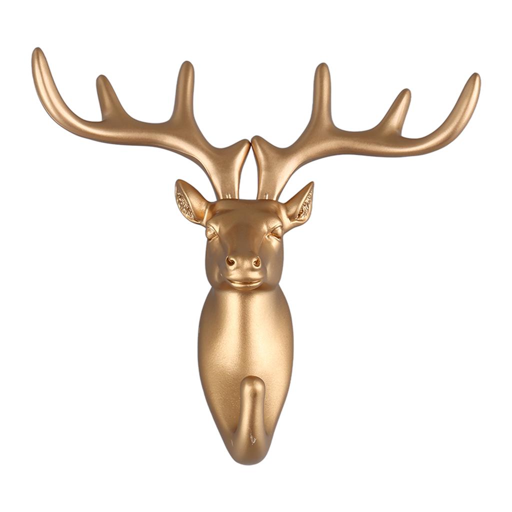 Resin Animal Shape Hook Wall Mounted Hanging Hook Decorative Hook for Coat Towel Key Painted Golden